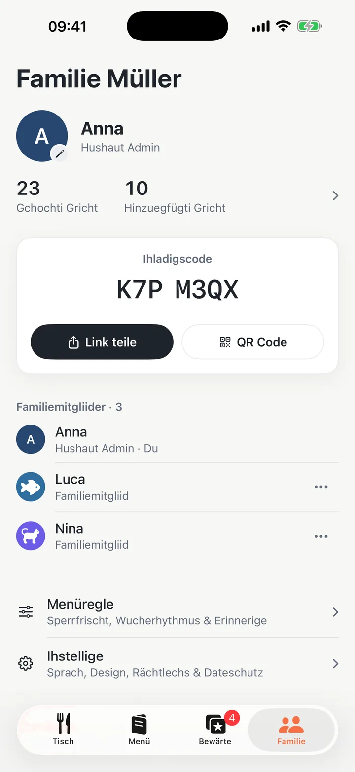 E Familie mit ihrem Ihladigscode i Yadlo